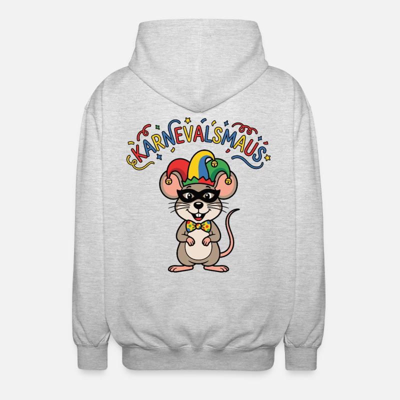 Karnevalsmaus Karneval Köln Kölner Karnevals Maus - Unisex Kapuzenjacke - Hellgrau meliert