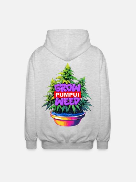 Grow Pumpui Weed - Unisex Hooded Jacket - light heather grey
