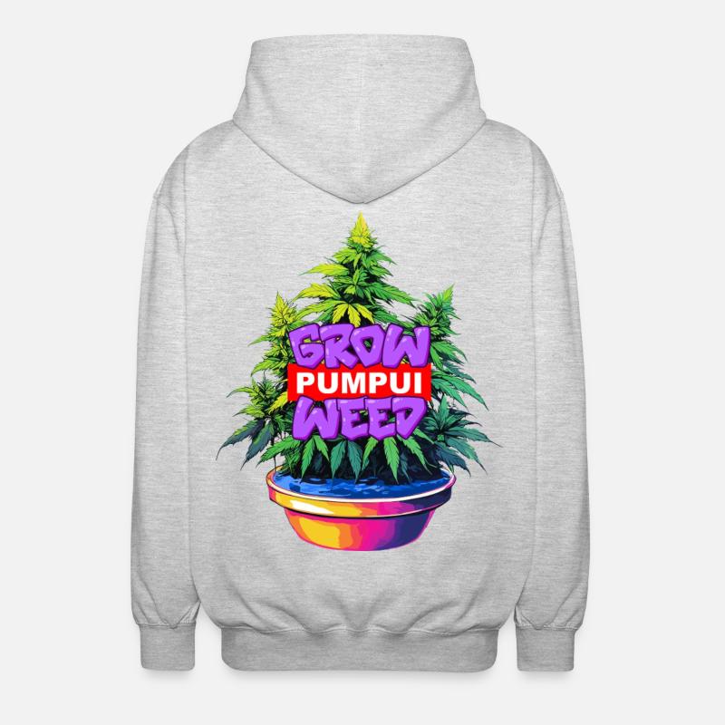 Grow Pumpui Weed - Unisex Kapuzenjacke - Hellgrau meliert