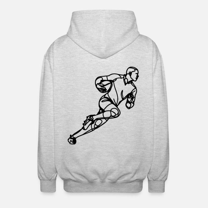 Rugby Sketch - Unisex Hooded Jacket - light heather grey