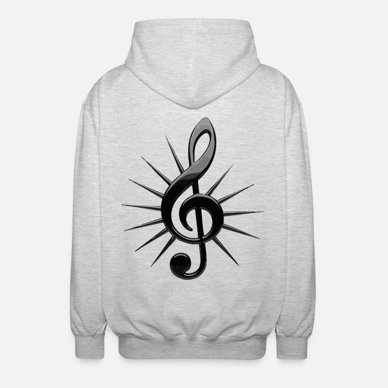 Notes noires avec des rayons - Veste à capuche unisexe - gris clair chiné