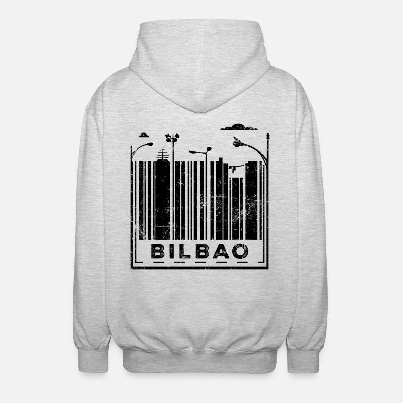 Code-barres de Bilbao - Veste à capuche unisexe - gris clair chiné