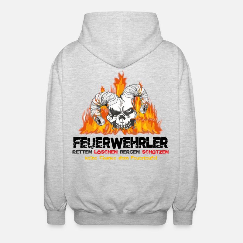 Pompier Fire Devil - Veste à capuche unisexe - gris clair chiné