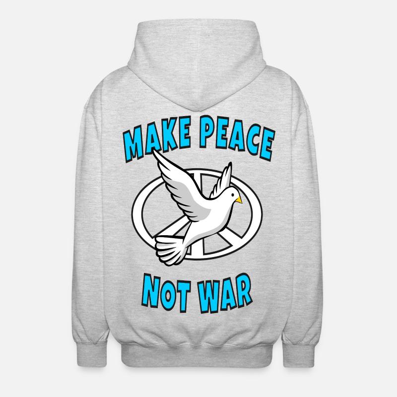 Make Peace Not War - Unisex Kapuzenjacke - Hellgrau meliert