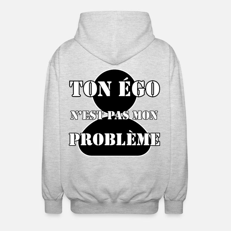 DEIN EGO IST NICHT MEIN PROBLEM. - Unisex Kapuzenjacke - Hellgrau meliert