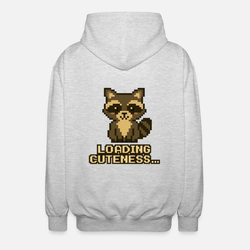 Pixel Raccoon : Beaucoup de mignonnerie - Veste à capuche unisexe - gris clair chiné