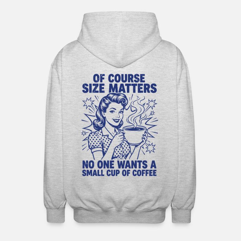 Kaffee Größe Matters Retro Statement - Unisex Kapuzenjacke - Hellgrau meliert