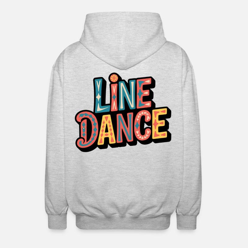 Line Dance Schriftzug: Farbexplosion - Unisex Kapuzenjacke - Hellgrau meliert