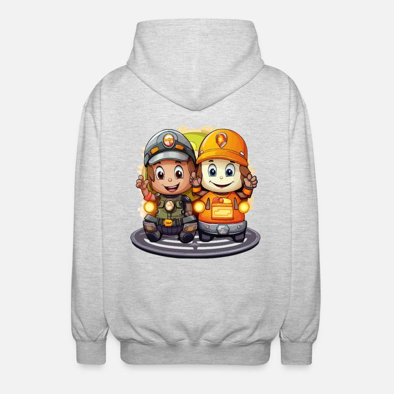 Deux héros de la mine - Veste à capuche unisexe - gris clair chiné