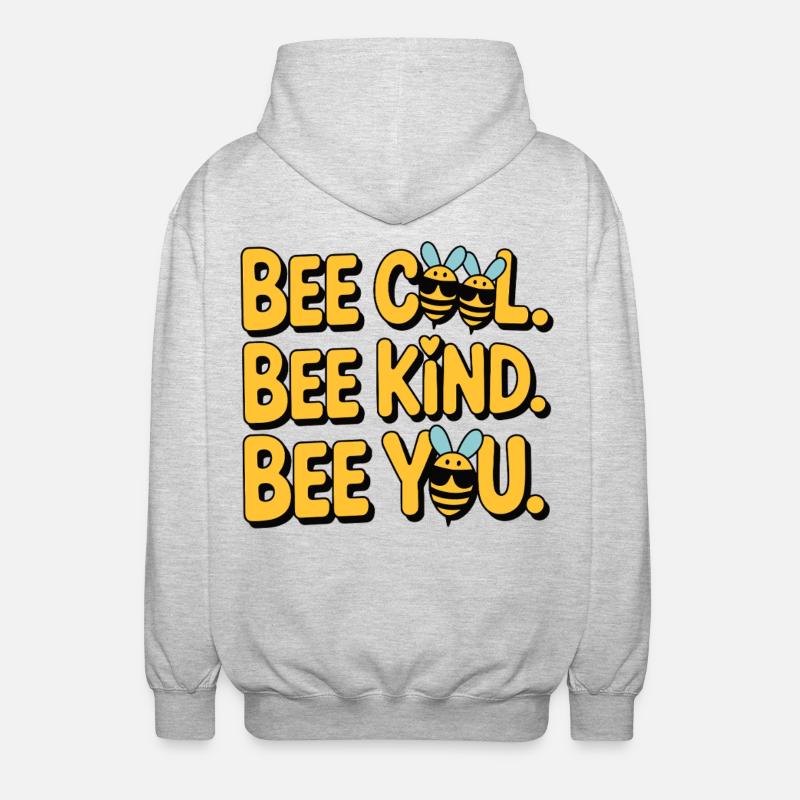 Bee Cool Bee Kind Bee You - Unisex Hooded Jacket - light heather grey