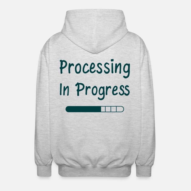 Processing In Progress Loading Bar Statement - Unisex Hooded Jacket - light heather grey
