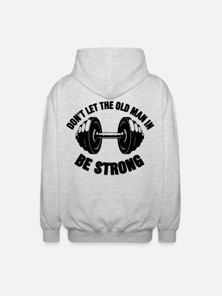 Don't let the old man in - Unisex Hooded Jacket - light heather grey
