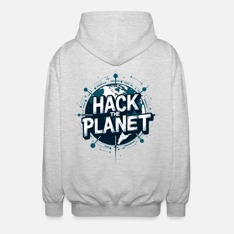 Motivo Globe Hack – Planetary Techstyle - Felpa unisex con cappuccio - grigio chiaro melange