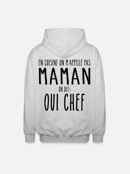 Cuisiner Maman Cuisinière Cuisiner Maman Mère - Veste à capuche unisexe - gris clair chiné