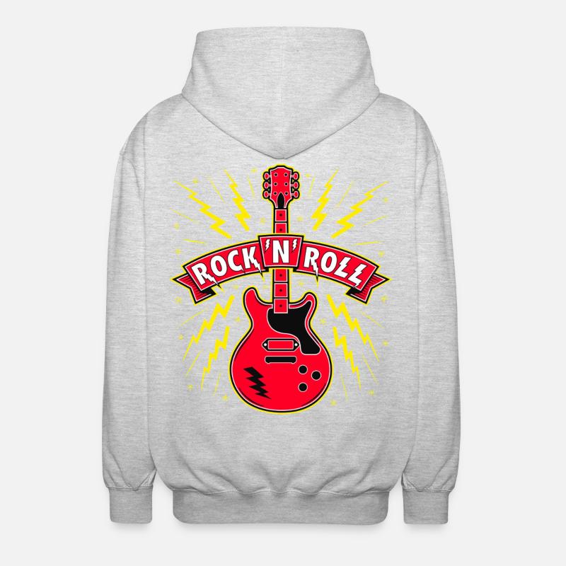 Rock 'n' roll -kitara - Unisex-hupparitakki - meleerattu vaaleanharmaa