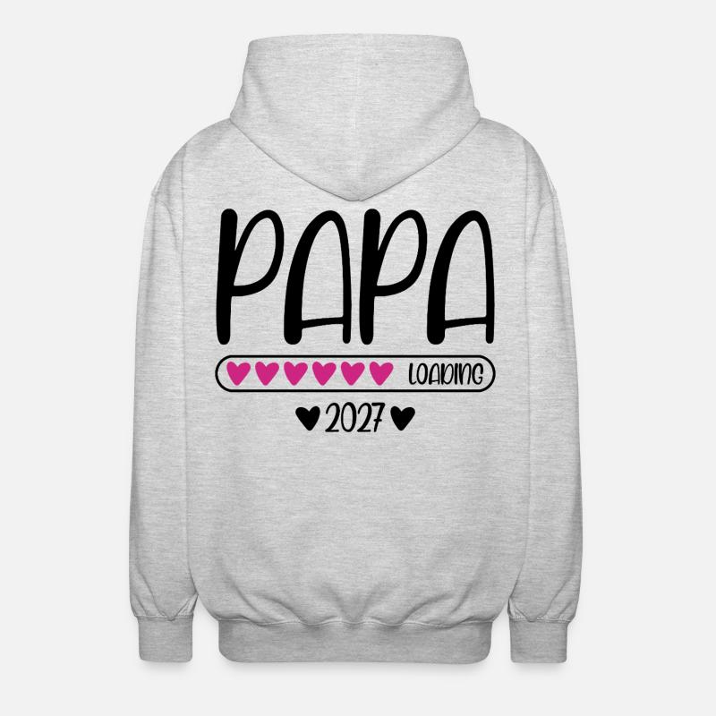 Papa 2027 loading mit Herzchen Ladebalken - Unisex Kapuzenjacke - Hellgrau meliert