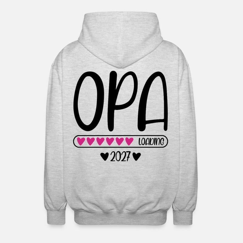 Opa 2027 loading Herzchen Ladebalken - Unisex Kapuzenjacke - Hellgrau meliert