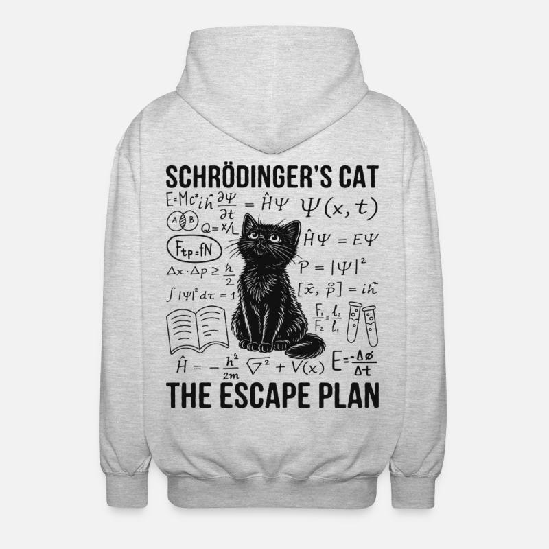 Le Chat de Schrödinger L’évasion - Veste à capuche unisexe - gris clair chiné