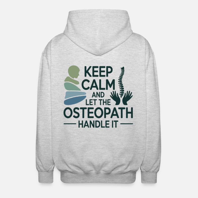 Osteopath Keep Calm Handle It Professional  - Unisex Hooded Jacket - light heather grey