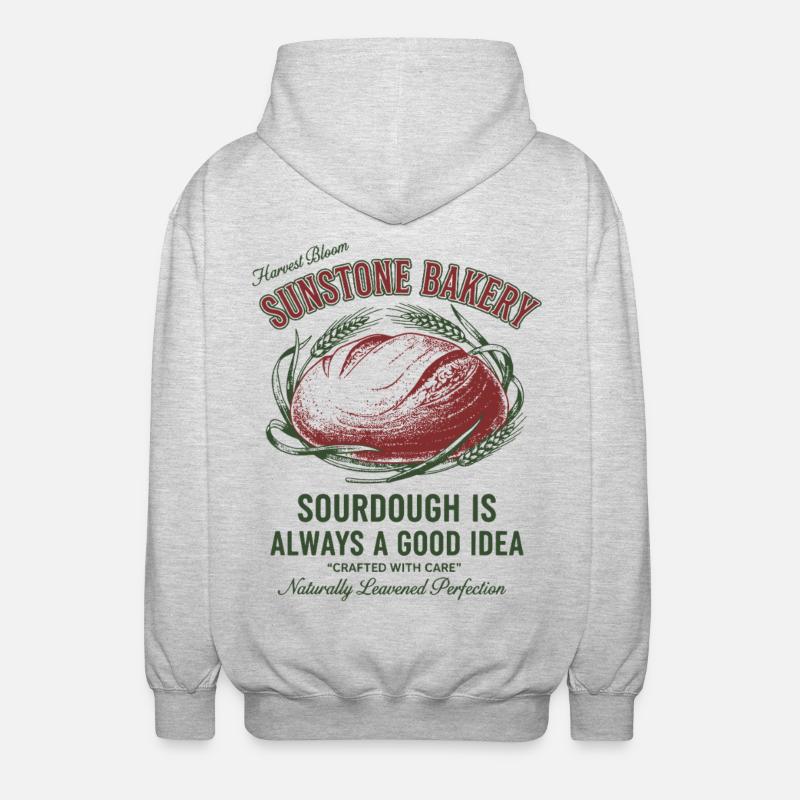 Sourdough Bread Baking Baker Sunstone Bakery - Unisex Hooded Jacket - light heather grey