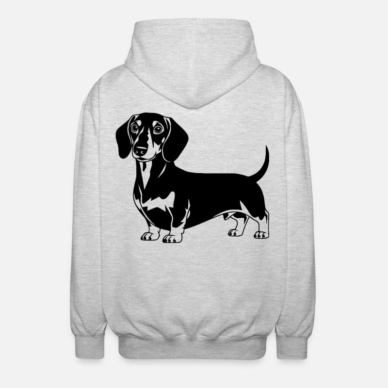 Dackel - Unisex Kapuzenjacke - Hellgrau meliert
