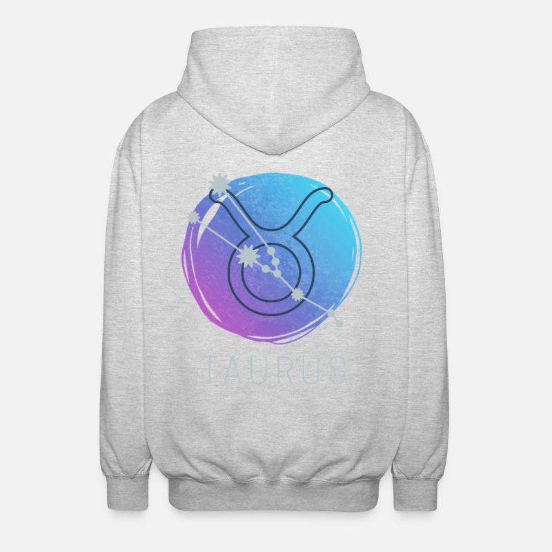 Taurus Stier Sternzeichen Aquarell Astrologie - Unisex Kapuzenjacke - Hellgrau meliert