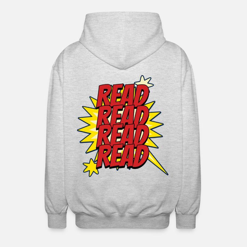 Lire Design - Look Super-héros de comics - Veste à capuche unisexe - gris clair chiné