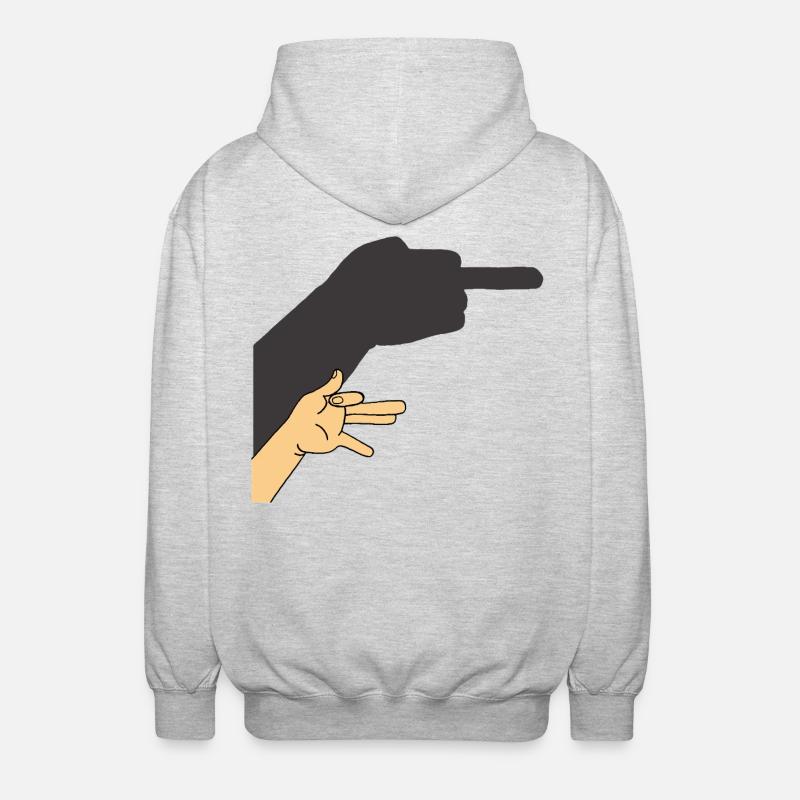 Schatten eines Hundes oder nicht - Unisex Kapuzenjacke - Hellgrau meliert