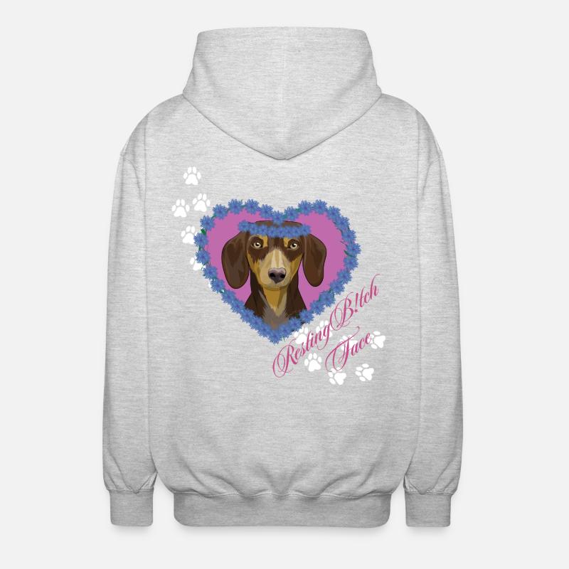 Ruhende B!tch Gesicht Weenie - Unisex Kapuzenjacke - Hellgrau meliert