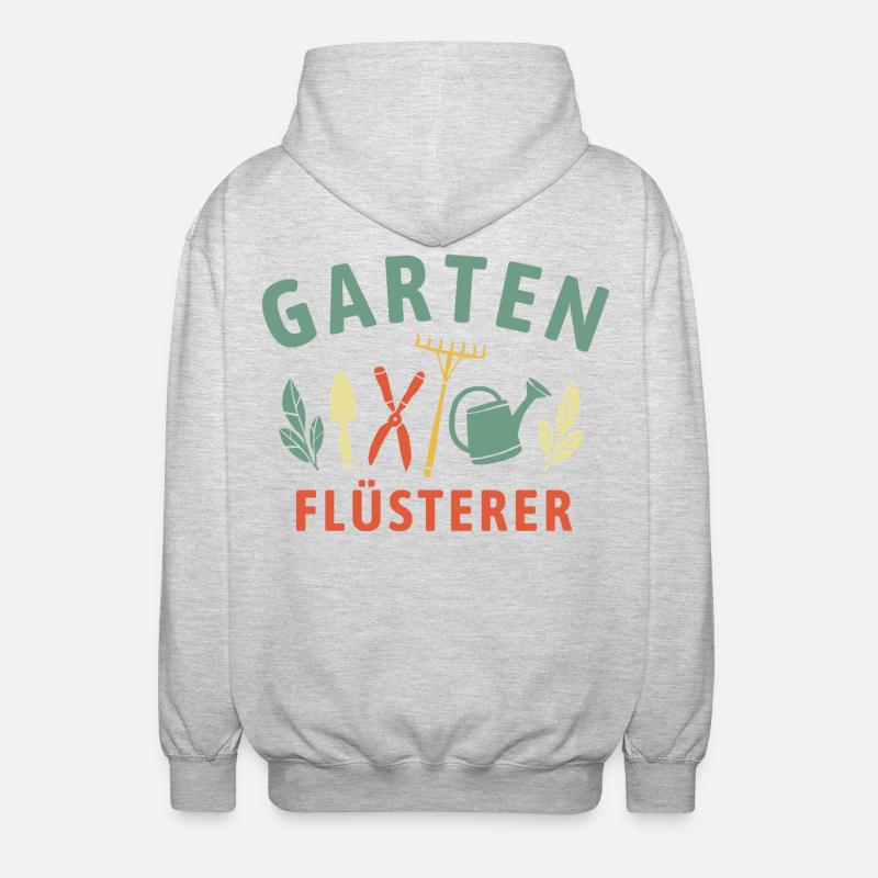 Garten Flüsterer - Retro Gärtner Natur - Unisex Kapuzenjacke - Hellgrau meliert