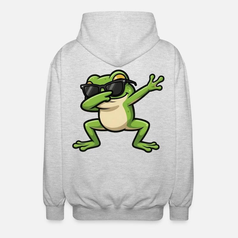 Grenouille à tamponner - Veste à capuche unisexe - gris clair chiné