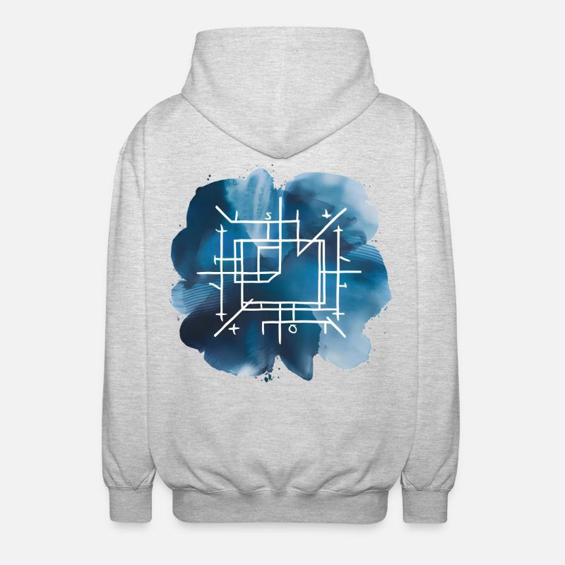 Plan d’architecture Print - Veste à capuche unisexe - gris clair chiné