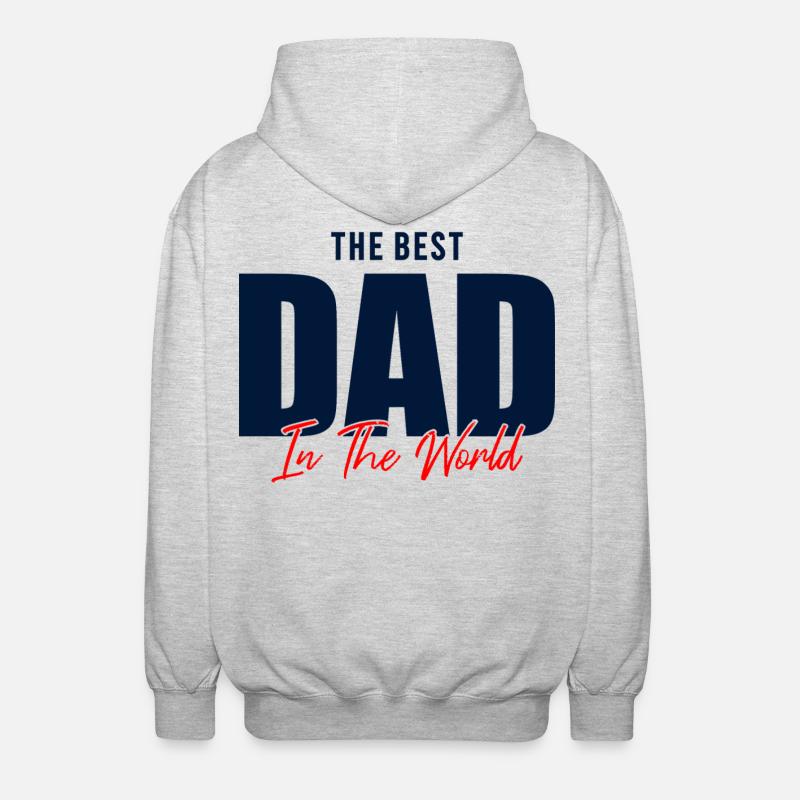 Bester Vater der Welt Geschenkhemd - Unisex Kapuzenjacke - Hellgrau meliert