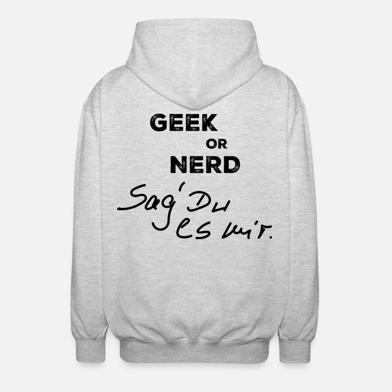 Geek oder Nerd - Unisex Kapuzenjacke - Hellgrau meliert