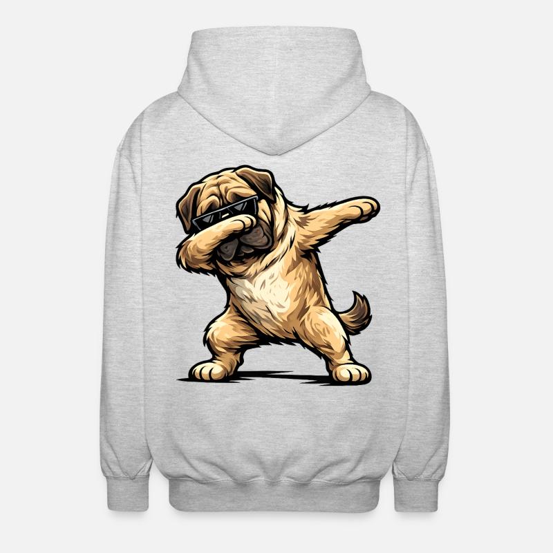 Mastiff en forme de dab - Veste à capuche unisexe - gris clair chiné