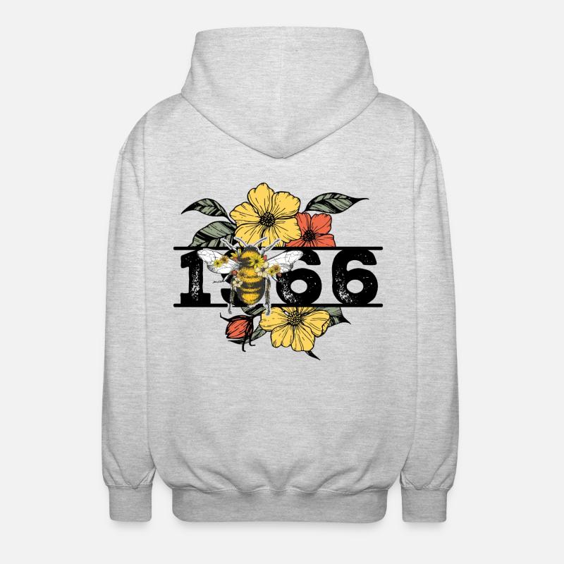 Annata 1966 - Felpa unisex con cappuccio - grigio chiaro melange