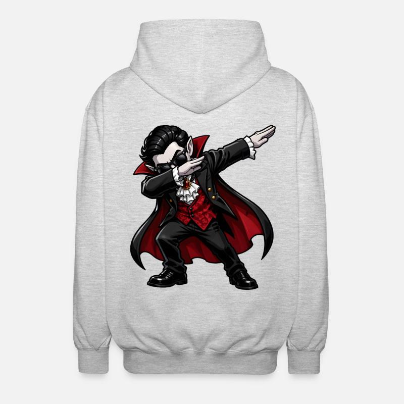 Dabbing Vampir - Unisex Kapuzenjacke - Hellgrau meliert