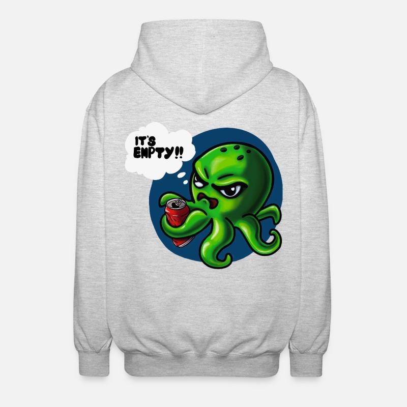 Grumpy Kraken - Unisex Hooded Jacket - light heather grey