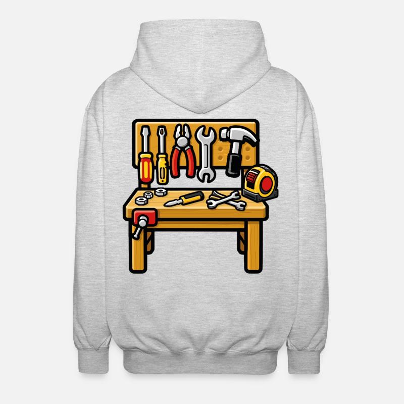 DIY workshop workbench - Unisex Hooded Jacket - light heather grey