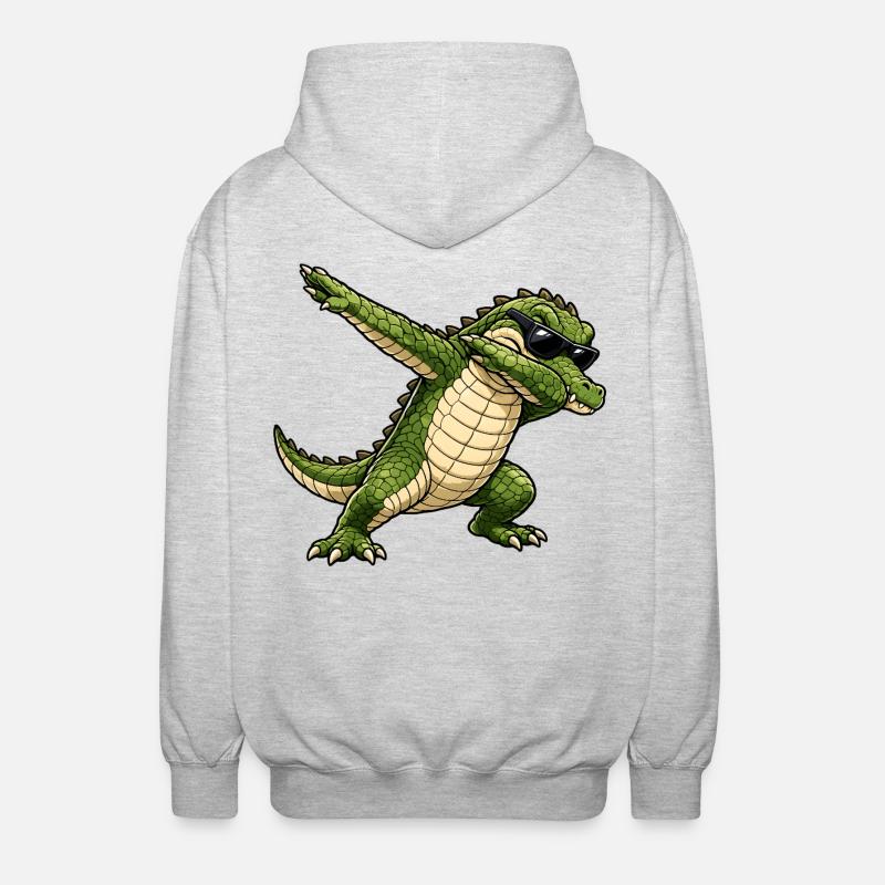 Squapping Crocodile - Felpa unisex con cappuccio - grigio chiaro melange