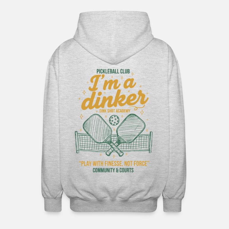 Pickleball Funny Player Jeg Elsker Dinker - Unisex hættejakke. - lysegrå meleret