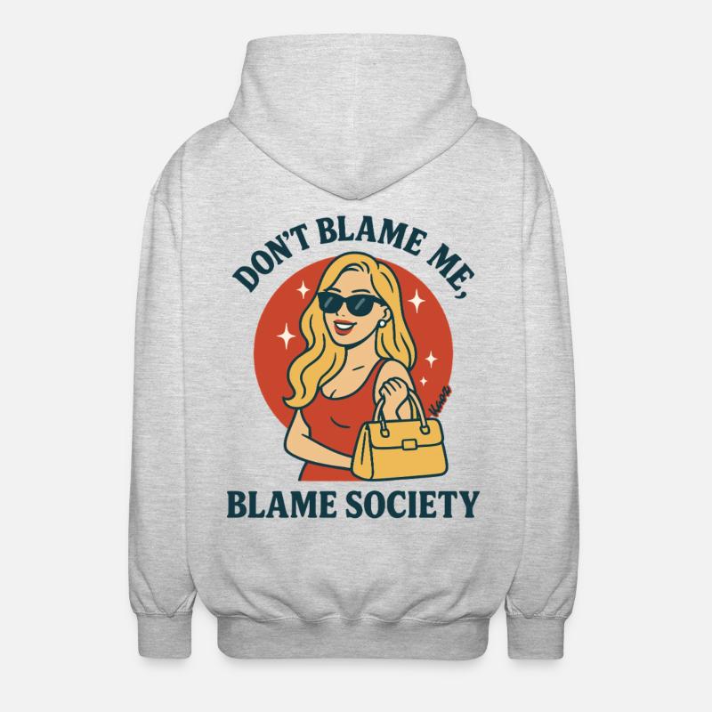 Ne blâme pas la société - Veste à capuche unisexe - gris clair chiné