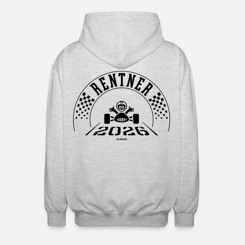 Retraités 2026 (Retraite, retraite, fin / B) - Veste à capuche unisexe - gris clair chiné