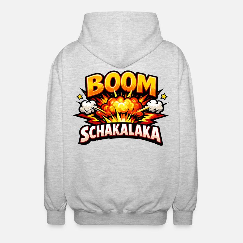 Boom Shakalaka Comic Dic avec explosion - Veste à capuche unisexe - gris clair chiné