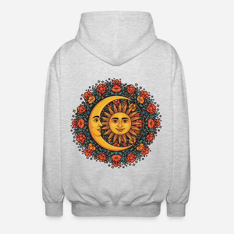Litha Pagan Solstizio d'Estate Midsommar - Felpa unisex con cappuccio - grigio chiaro melange