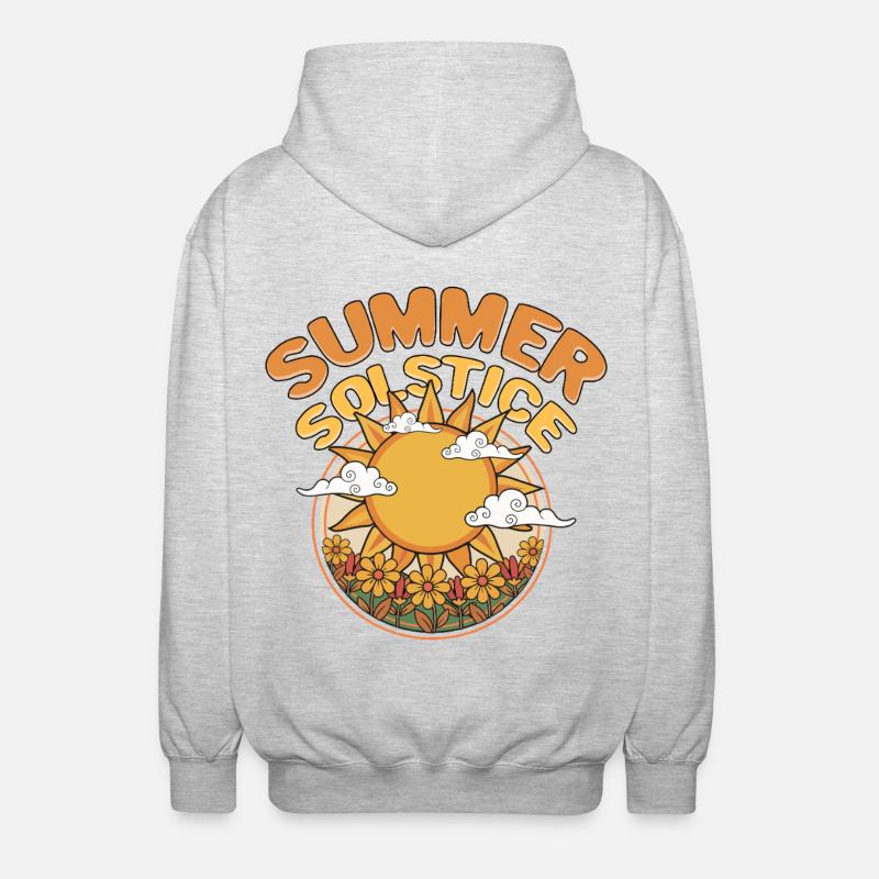 Litha Pagan Summer Solstice Midsummer Midsommar - Unisex Hooded Jacket - light heather grey