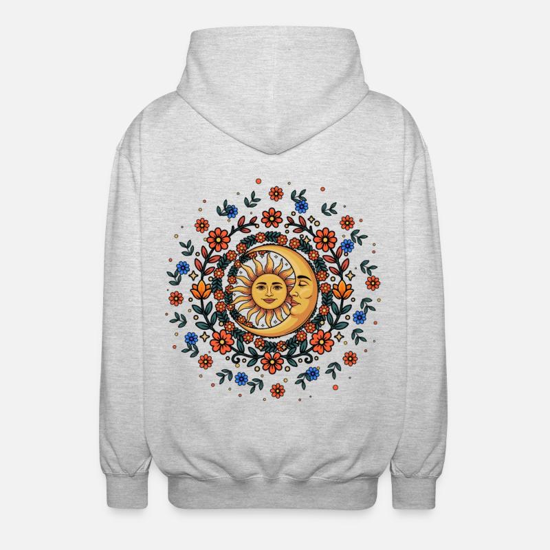 Litha Pagan Solstizio d'Estate Midsommar - Felpa unisex con cappuccio - grigio chiaro melange