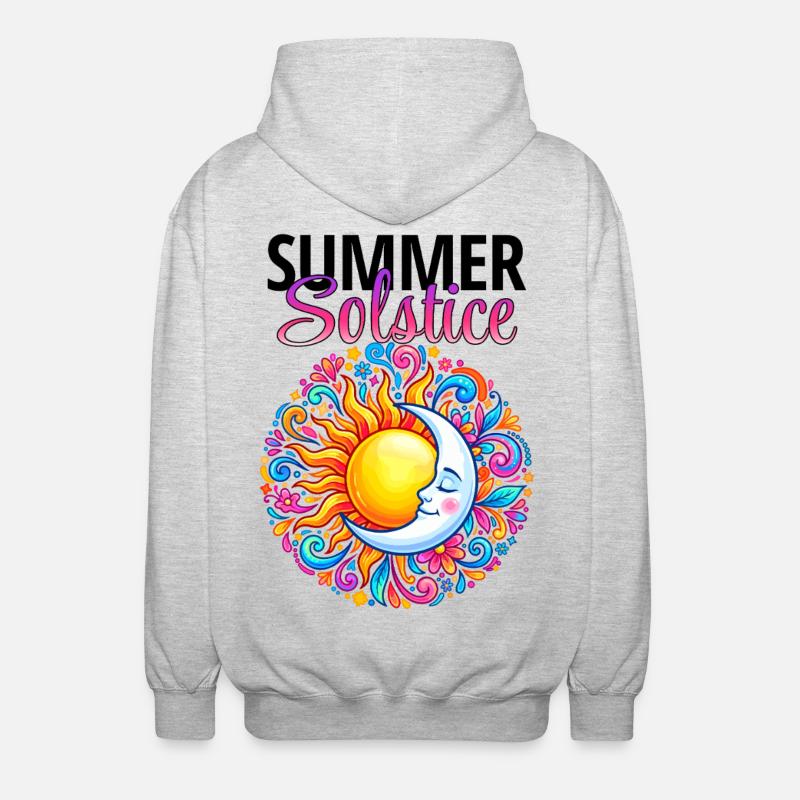 Litha Pagan Solstice d’été Midsommar - Veste à capuche unisexe - gris clair chiné