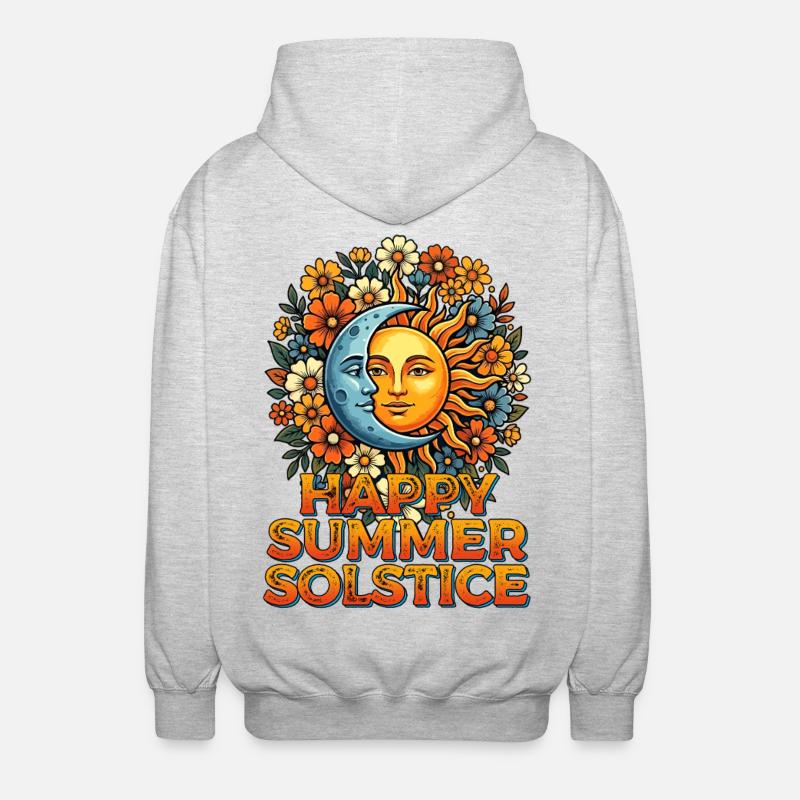 Litha Pagan Solstice d’été Midsommar - Veste à capuche unisexe - gris clair chiné