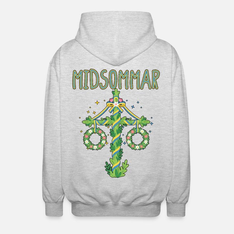 Litha Pagan Solstice d’été Midsommar - Veste à capuche unisexe - gris clair chiné